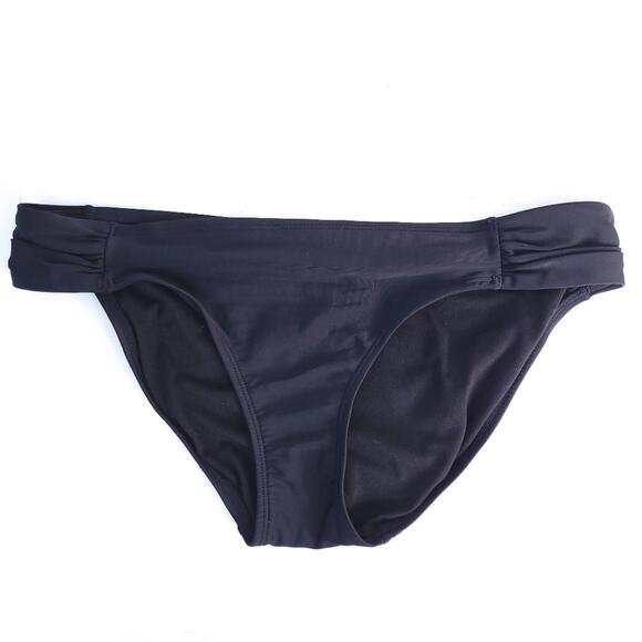 Xhilaration Large Bikini Bottoms Swimsuit Black Side Ruched Bathing Suit Neutral - Picture 1 of 3
